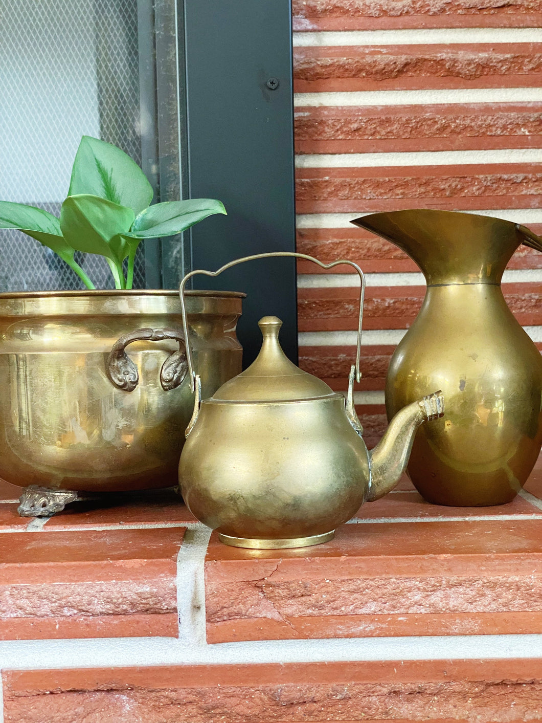 Vintage Solid Brass Kettle / Water Pitcher / Vessel