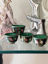 Load image into Gallery viewer, Set of 4 Chinese Handpainted Floral Art Enamel Sake Shot Cups
