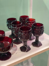 Load image into Gallery viewer, Vintage Red Avon Miniature Glass Wine Goblet Set
