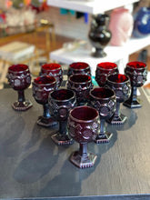 Load image into Gallery viewer, Vintage Red Avon Miniature Glass Wine Goblet Set
