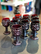 Load image into Gallery viewer, Vintage Red Avon Miniature Glass Wine Goblet Set
