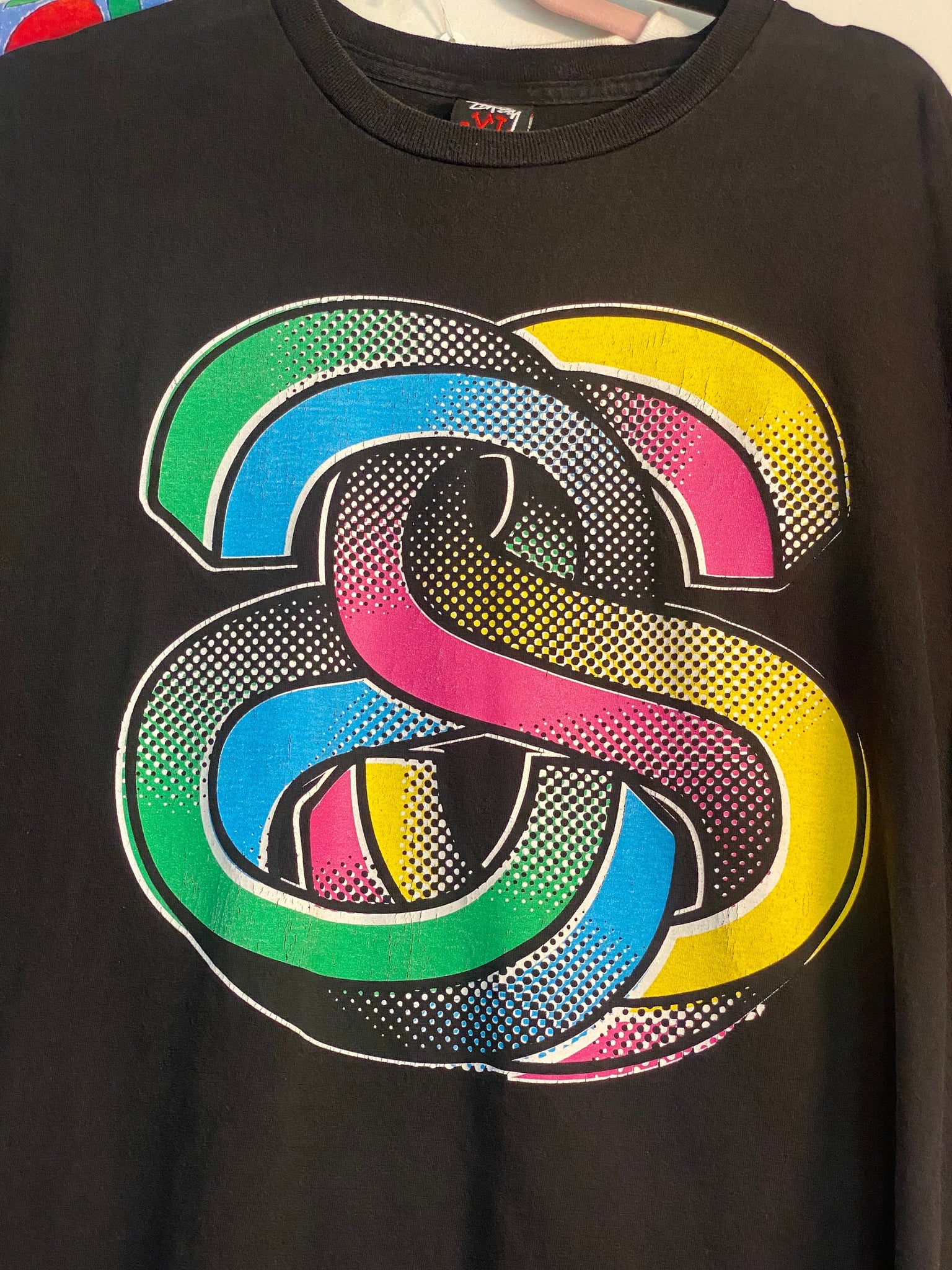 Vintage Stüssy Double S Infinite Flava Graphic Black T-Shirt / 80s 90s  2000s Graphic Tee